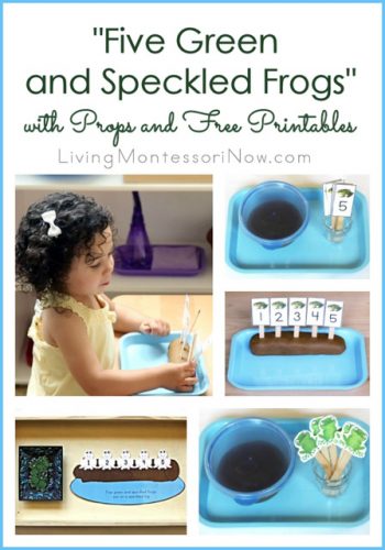 "Five Green and Speckled Frogs" with Props and Free Printables