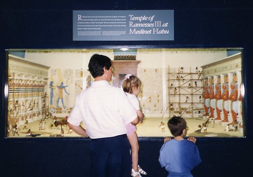 We combined a trip to visit grandparents with Will's interest in Ancient Egypt and a visit to the Milwaukee Public Museum. Terry, Christina (2) and Will (7), 1992.
