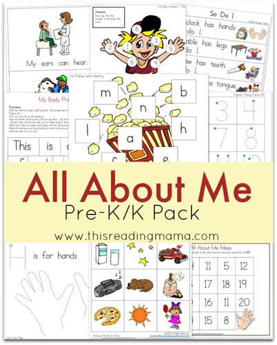 All About Me PreK/K Pack (Image from This Reading Mama)