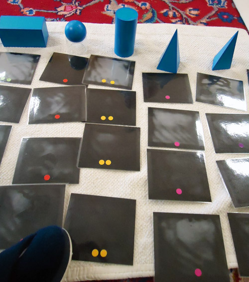 Backs of Geometric Solids Sorting Cards Showing Control of Error (Photo from To the Lesson!)