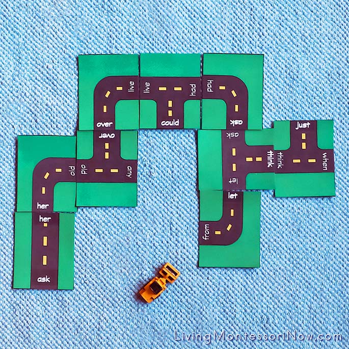 Crazy Roads Sight Words Game