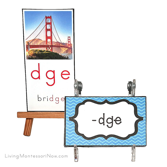 -dge Bridge Card with -ge and -dge Word Endings Sort