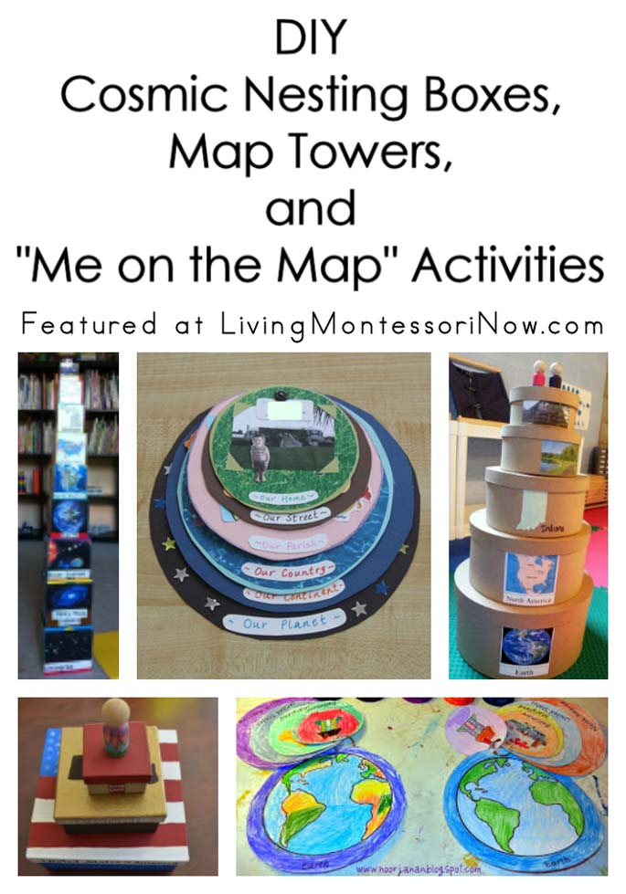 DIY Cosmic Nesting Boxes, Map Towers, and "Me on the Map" Activities