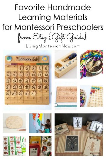 Favorite Handmade Learning Materials for Montessori Preschoolers from Etsy {Gift Guide}
