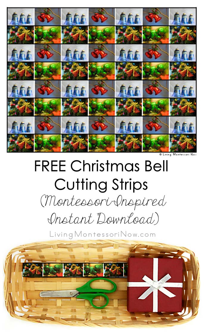 FREE Christmas Bell Cutting Strips (Montessori-Inspired Instant Download)