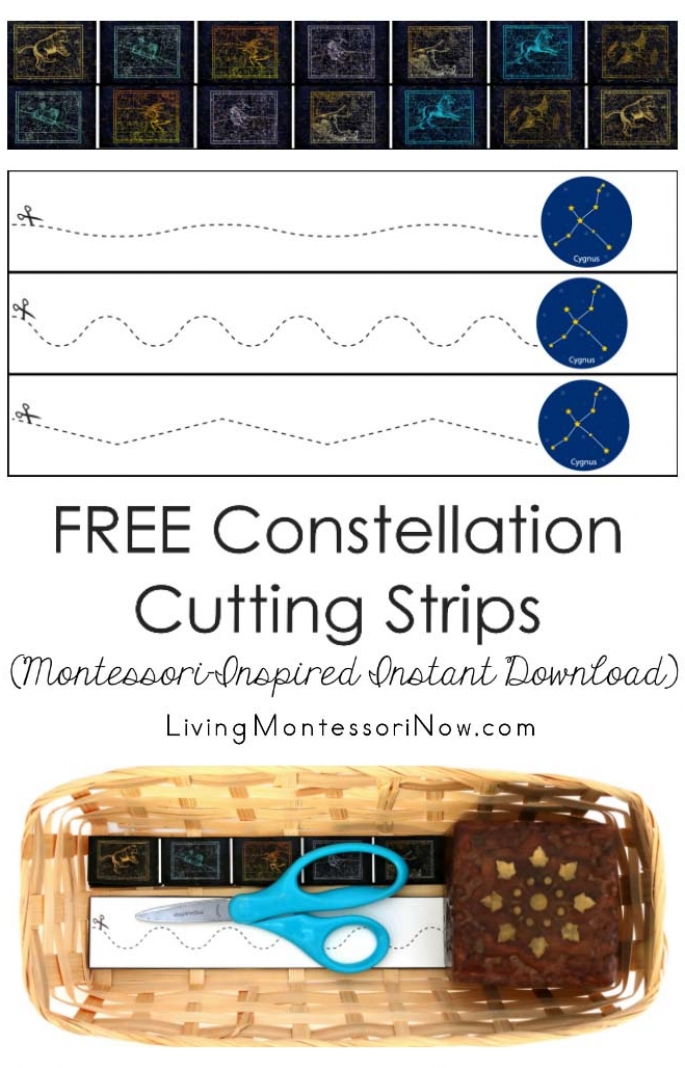 FREE Constellation Cutting Strips (Montessori-Inspired Instant Download)