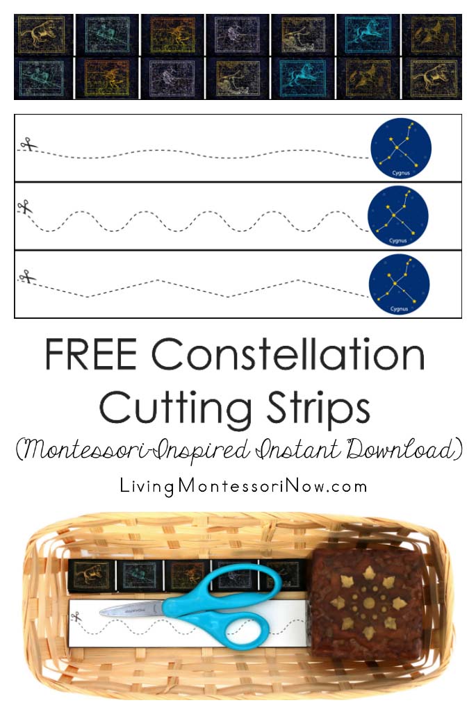 FREE Constellation Cutting Strips (Montessori-Inspired Instant Download)