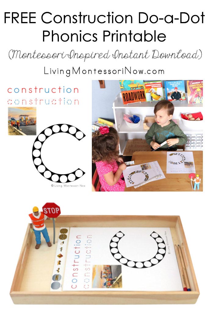 Free Construction Do-a-Dot Phonics Printable (Montessori-Inspired Instant Download)