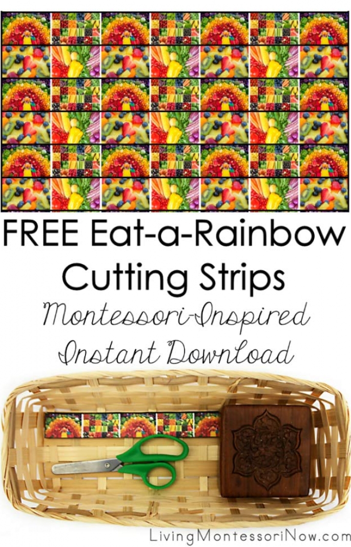 FREE Eat-a-Rainbow Cutting Strips (Montessori-Inspired Instant Download)