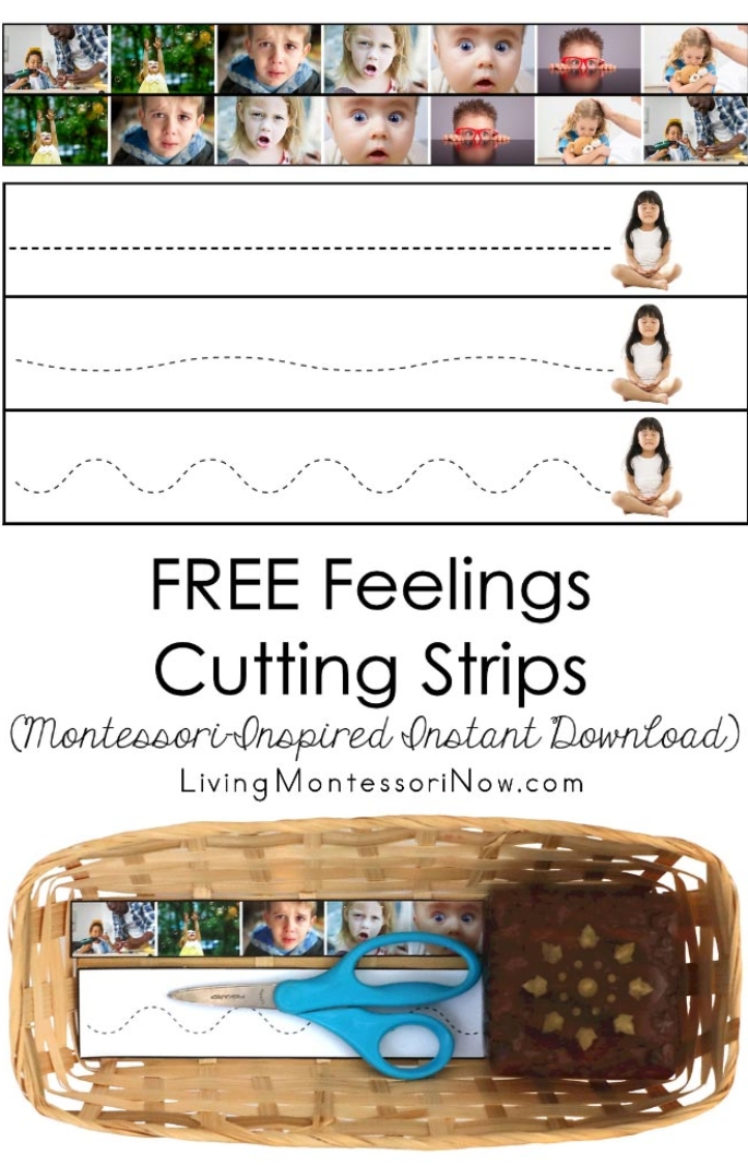 FREE Feelings Cutting Strips (Montessori-Inspired Instant Download)