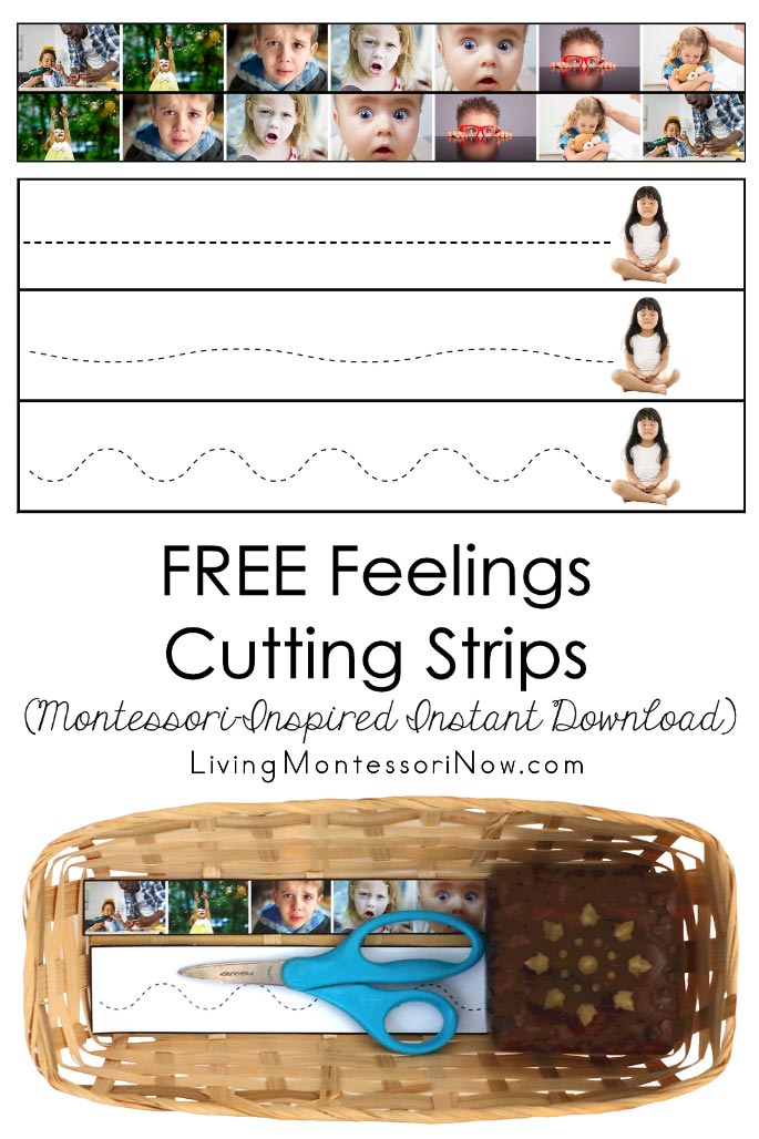 FREE Feelings Cutting Strips (Montessori-Inspired Instant Download)