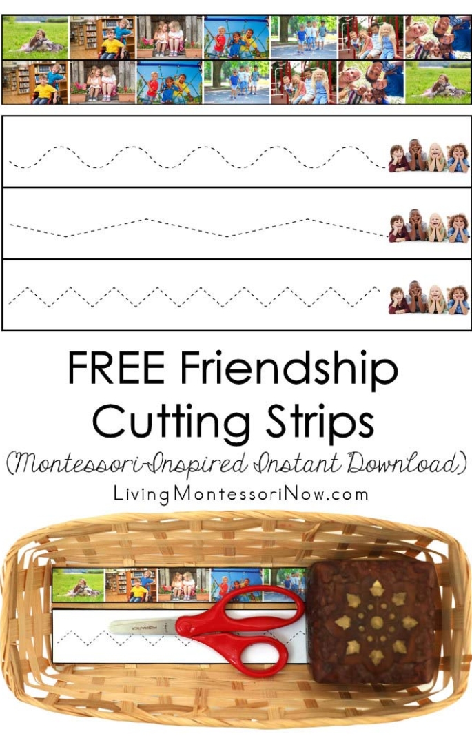 FREE Friendship Cutting Strips (Montessori-Inspired Instant Download)