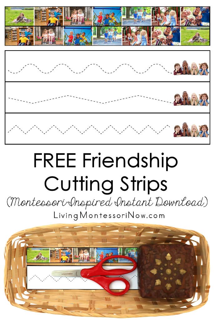FREE Friendship Cutting Strips (Montessori-Inspired Instant Download)