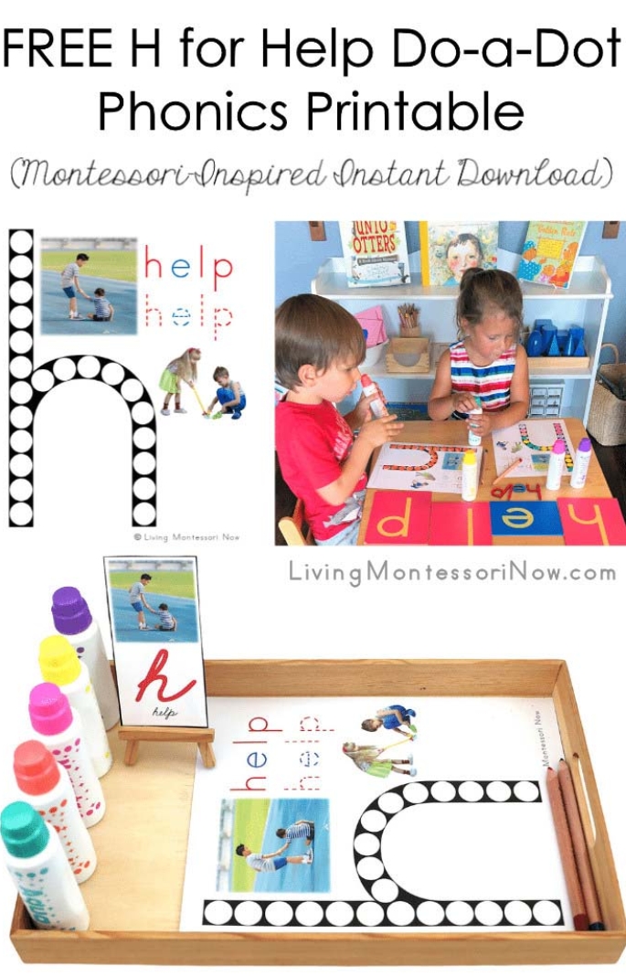 FREE H for Help Do-a-Dot Phonics Printable (Montessori-Inspired Instant Download)