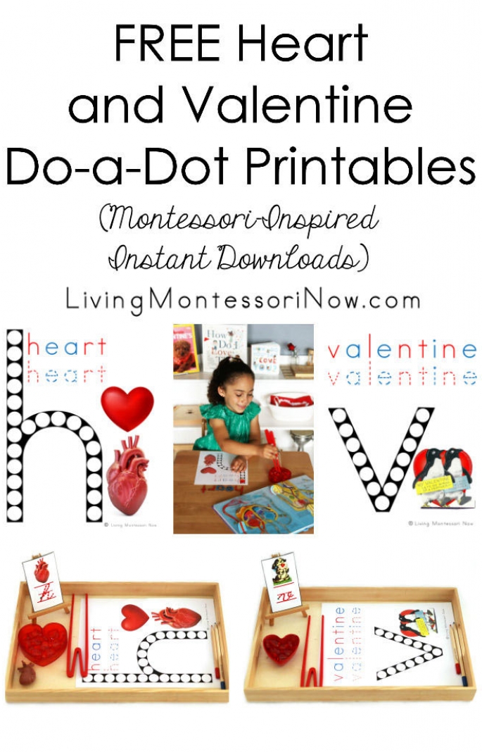 FREE Heart and Valentine Do-a-Dot Printables (Montessori-Inspired Instant Downlooads)