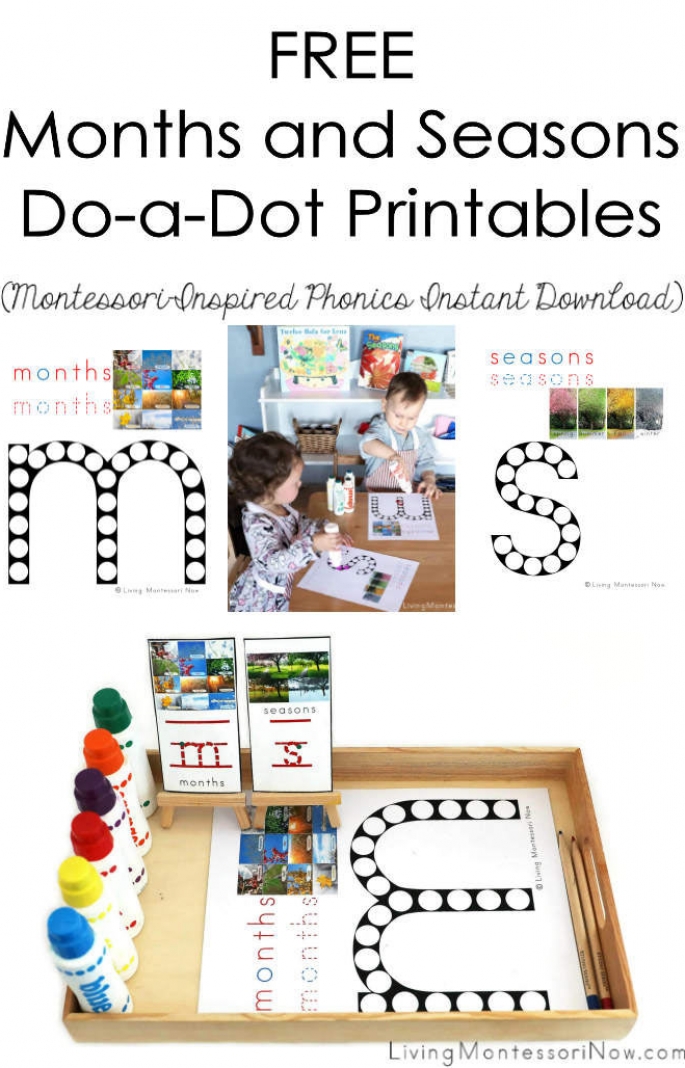 FREE Months and Seasons Do-a-Dot Printables (Montessori-Inspired Phonics Instant Download)