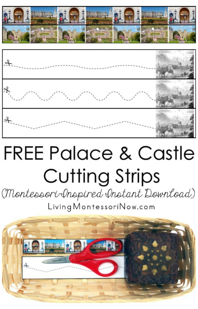 FREE Palace and Castle Cutting Strips (Montessori-Inspired Cutting Strips)