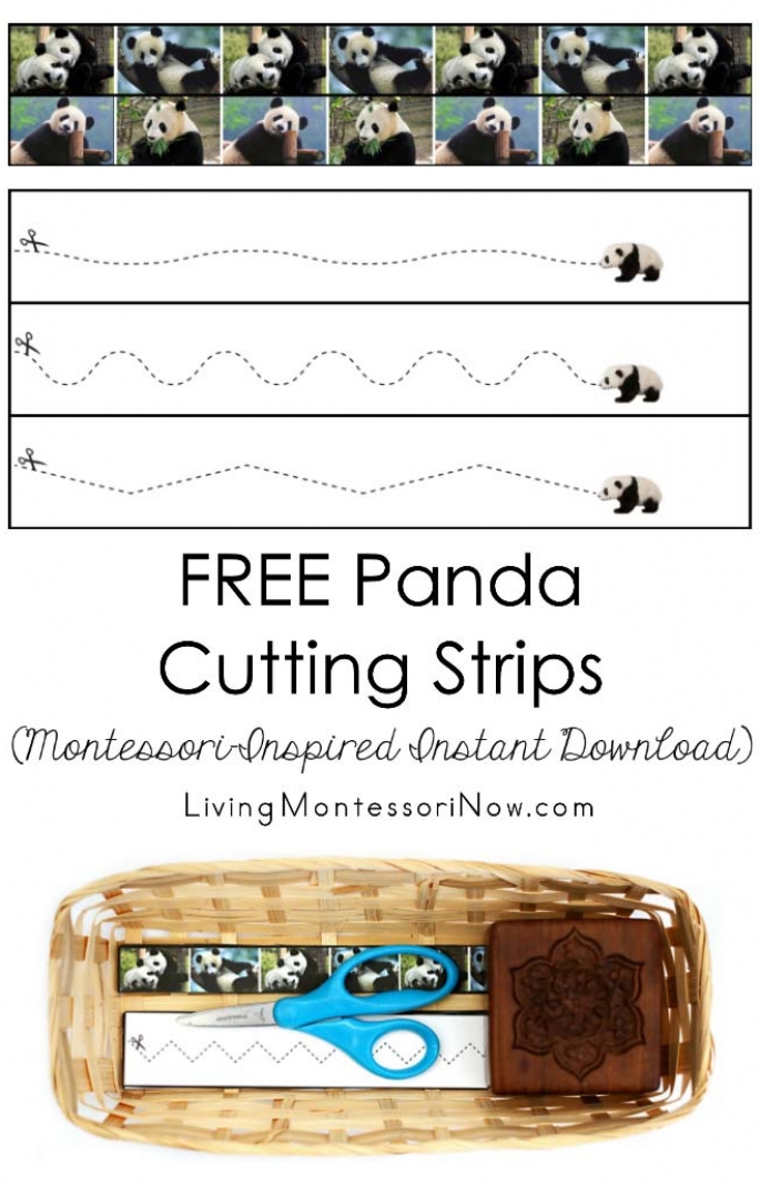 FREE Panda Cutting Strips (Montessori-Inspired Instant Download)
