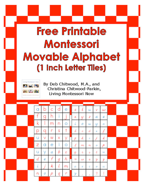 Free Printable Montessori Movable Alphabet (1 Inch Letter Tiles)