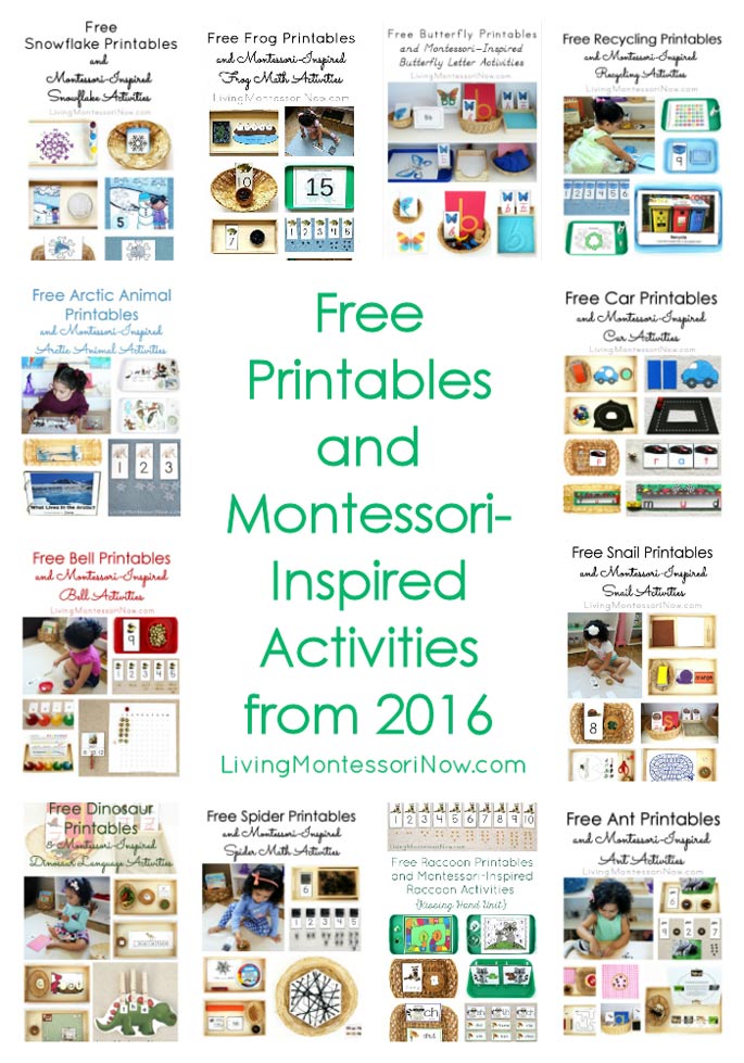 Free Printables and Montessori-Inspired Activities from 2016