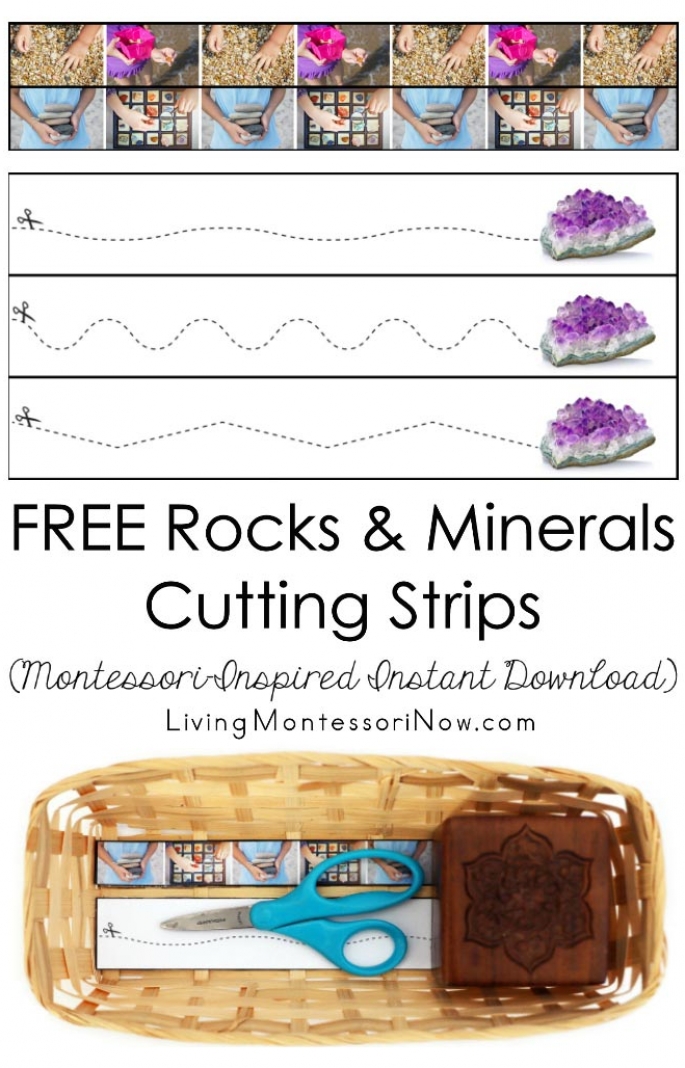 FREE Rocks and Minerals Cutting Strips (Montessori-Inspired Instant Download)