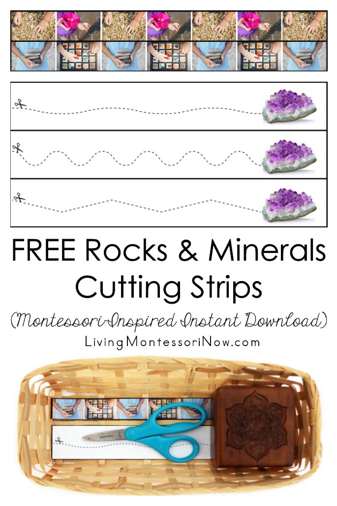FREE Rocks and Minerals Cutting Strips (Montessori-Inspired Instant Download)