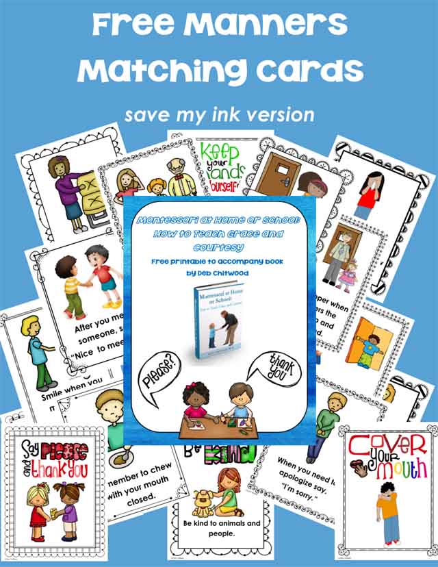 Free Manners Matching Cards