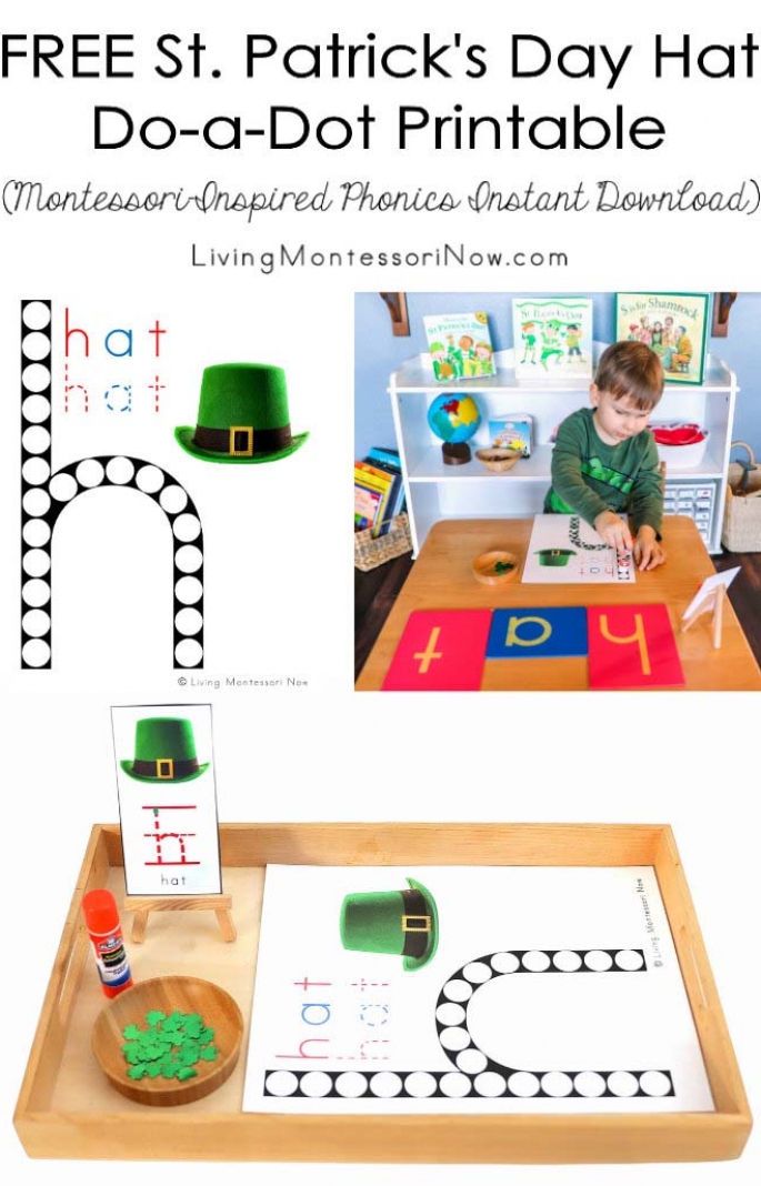 FREE St. Patrick's Day Hat Do-a-Dot Printable (Montessori-Inspired Phonics instant Download)