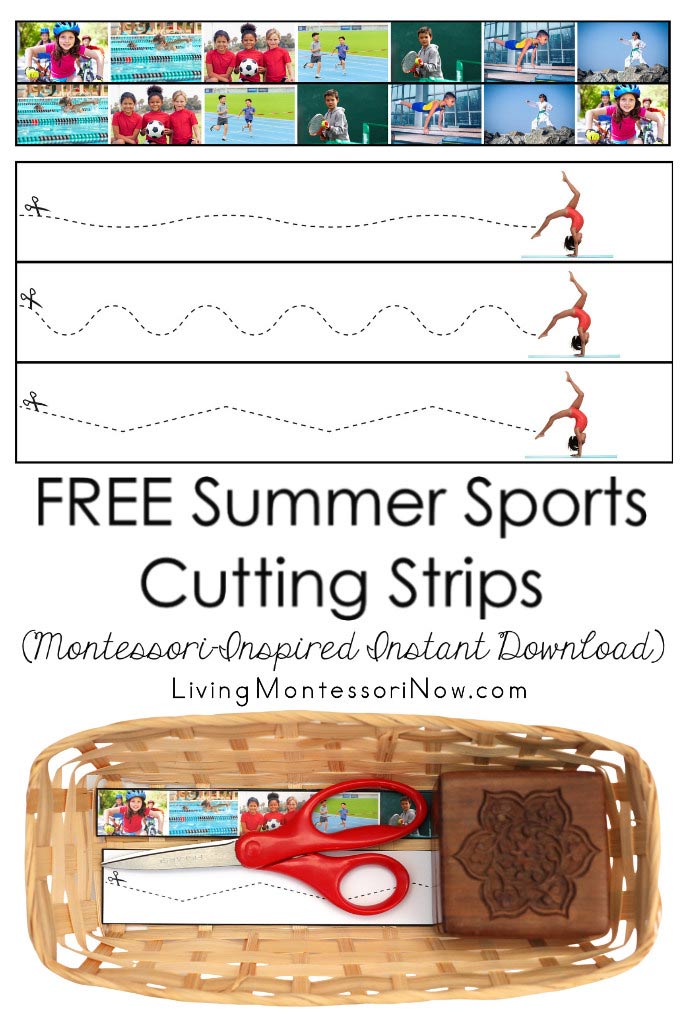 FREE Summer Sports Cutting Strips (Montessori-Inspired Instant Download)