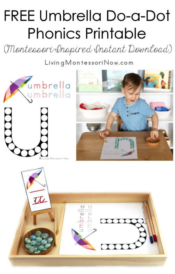 FREE Umbrella Do-a-Dot Phonics Printable (Montessori-Inspired Instant Download)