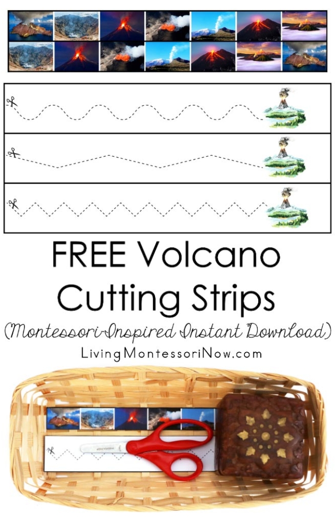 FREE Volcano Cutting Strips (Montessori-Inspired Instant Download)
