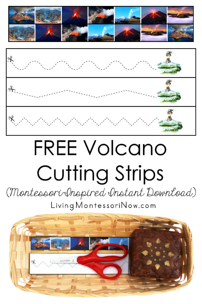 FREE Volcano Cutting Strips (Montessori-Inspired Instant Download)