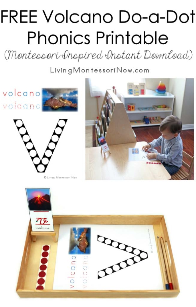 FREE Volcano Do-a-Dot Phonics Printable (Montessori-Inspired Instant Download)