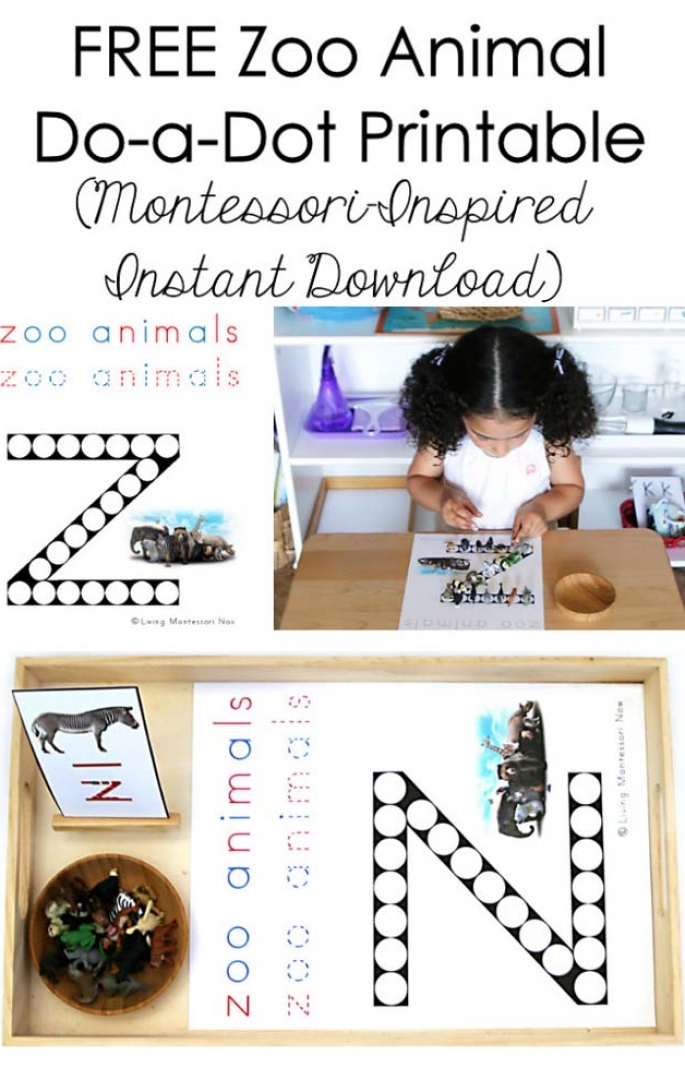 FREE Zoo Animal Do-a-Dot Printable (Montessori-Inspired Instant Download)