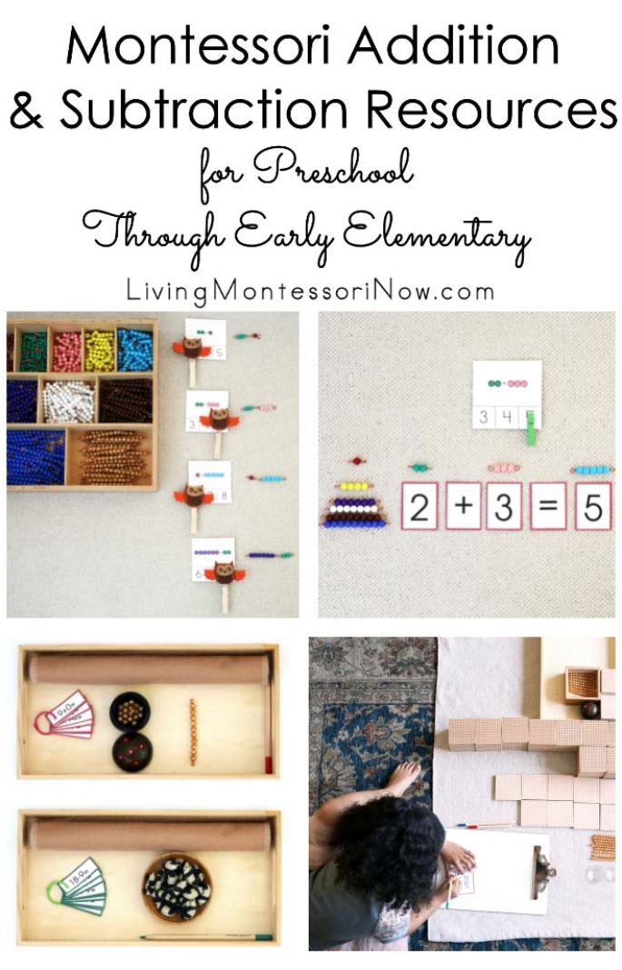 Montessori Addition and Subtraction Resources for Preschool Through Early Elementary