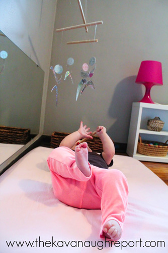 Montessori Baby Room with DIY Dancer Mobile (Photo from The Kavanaugh Report)