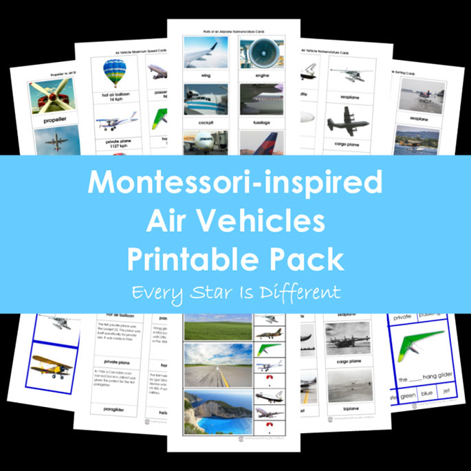 Montessori-Inspired Air Vehicles Printable Pack from Every Star Is Different