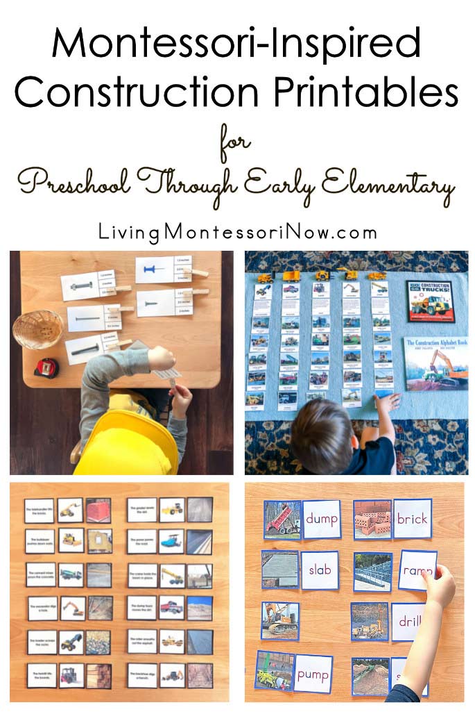 Montessori-Inspired Construction Printables for Preschool Through Early Elementary