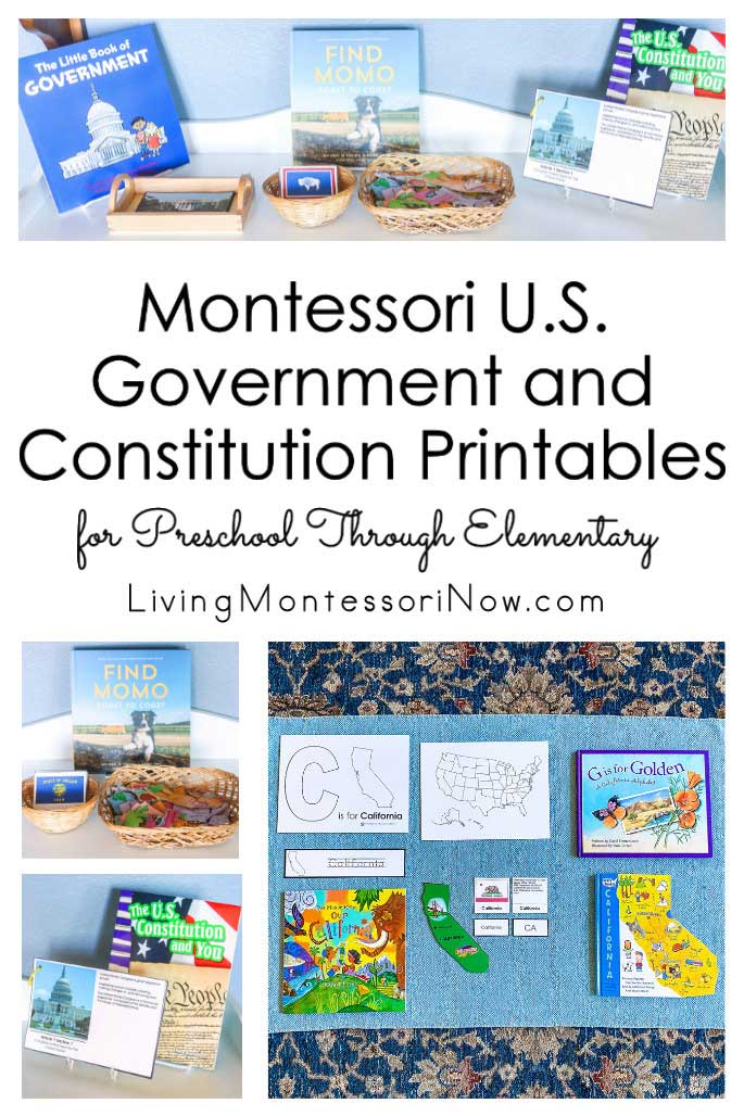 Montessori U.S. Government and Constitution Printables for Preschool Through Elementary