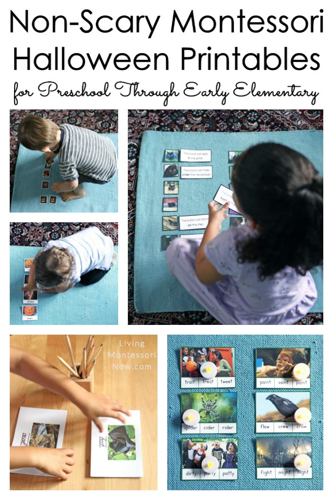 Non-Scary Montessori Halloween Printables for Preschool Through Early Elementary
