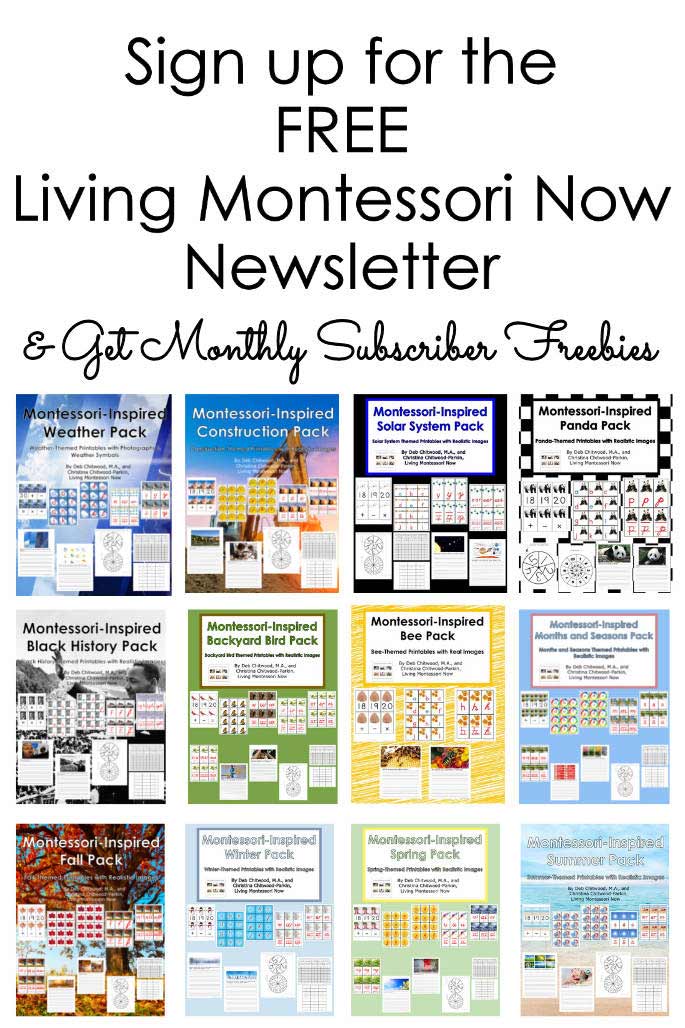 Sign up for the Living Montessori Now Newsletter & Get Monthly Subscriber Freebies