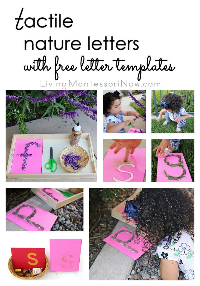 Tactile Nature Letters with Free Printable Letter Templates
