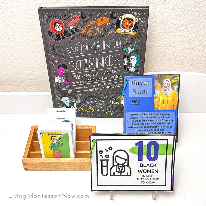 Women in Science Book with Women in Science Card Game, 10 Black Women in STEM Cards, and Diverse Women in STEM Cards